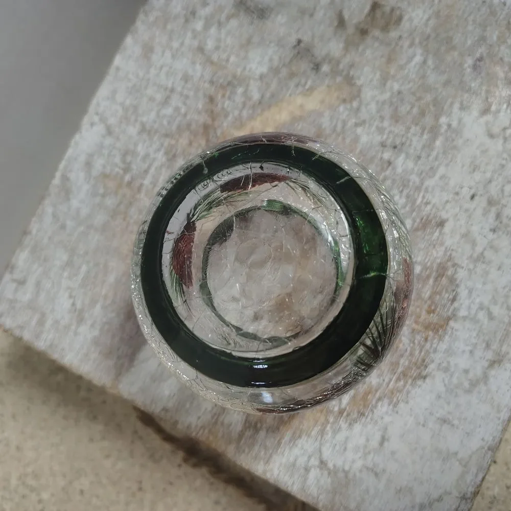 Yankee Candle Green and Red Glass Holder